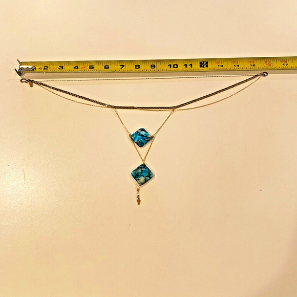 Vanessa Mooney Necklace Kismet Multi Strand Blue Stone Retired 16" - Picture 7 of 7